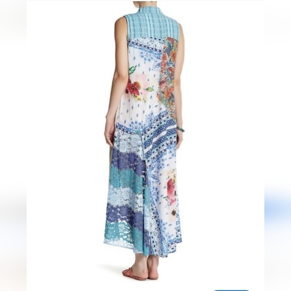 Soft Surroundings Enchanted Garden Mixed-Media Boho Sleeveless Maxi Dress XS - Picture 11 of 11